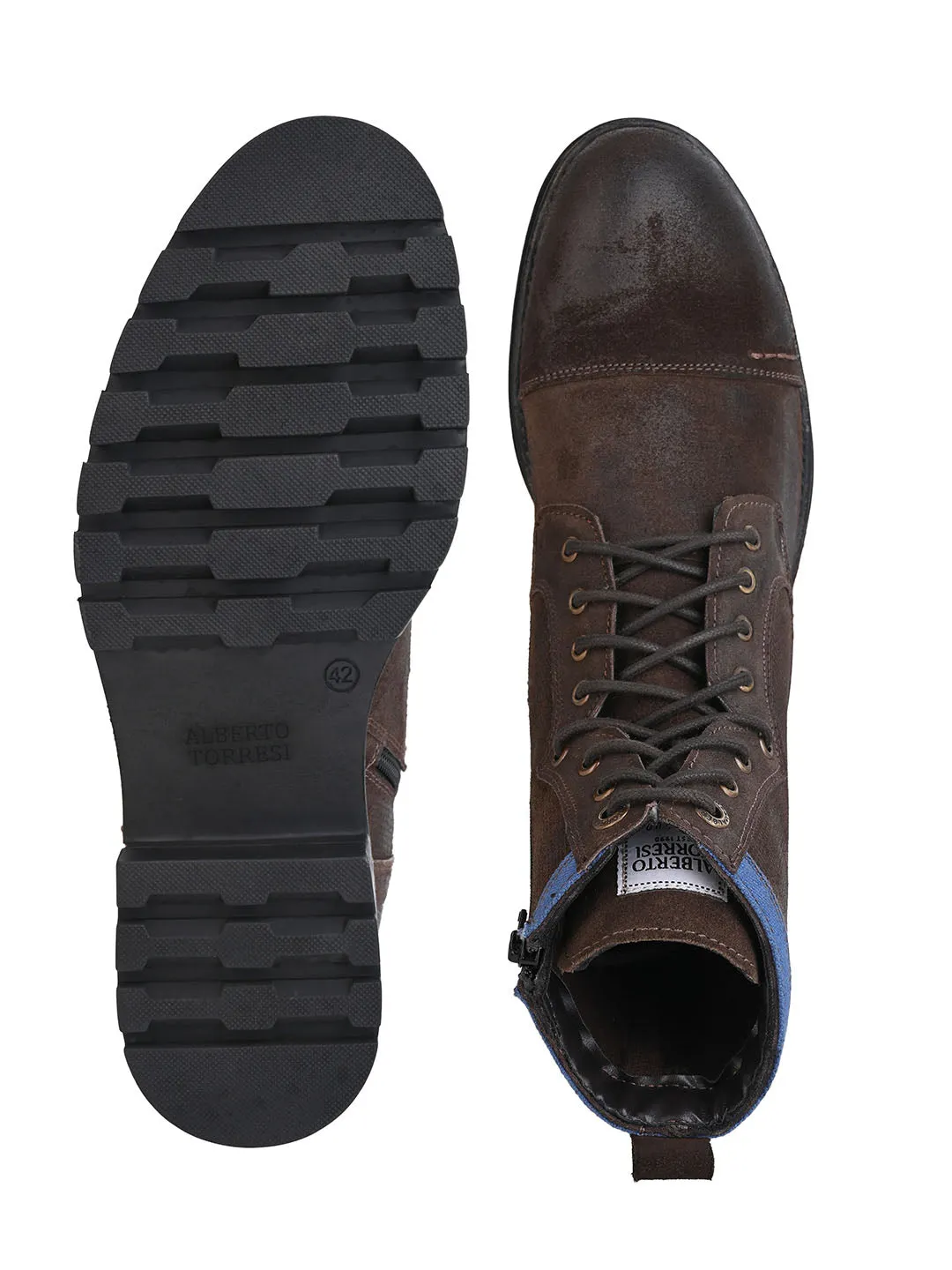 Alberto Torresi Headon Series Devl556 Suede Distress Long Boots For Men