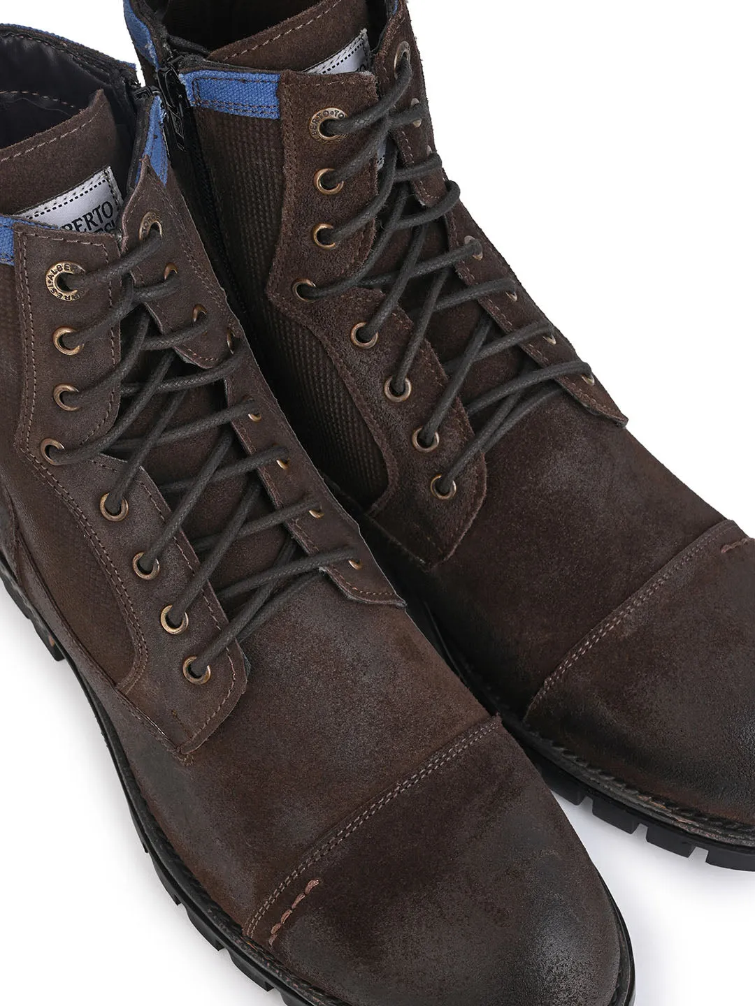 Alberto Torresi Headon Series Devl556 Suede Distress Long Boots For Men