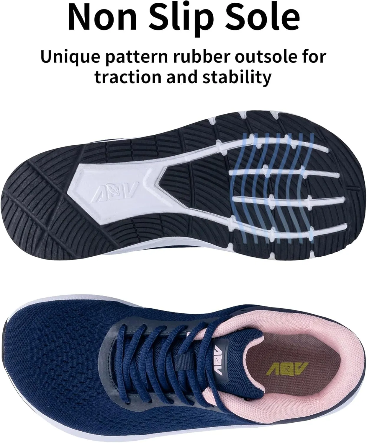 AOV Wide Toe Box Shoes Women Arch Support Walking Shoes for Plantar Fasciitis Orthotic Air Tennis Sneakers