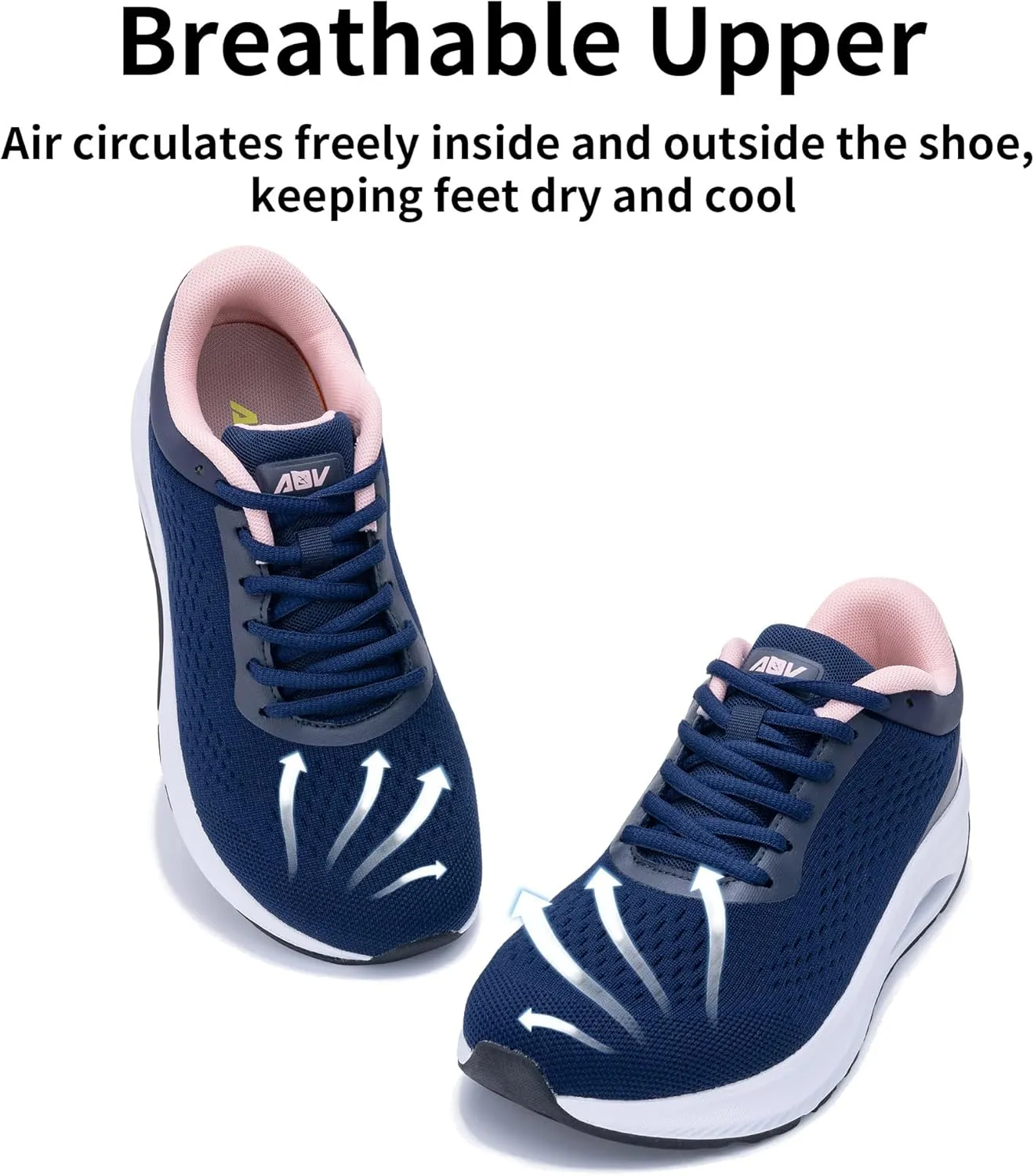AOV Wide Toe Box Shoes Women Arch Support Walking Shoes for Plantar Fasciitis Orthotic Air Tennis Sneakers