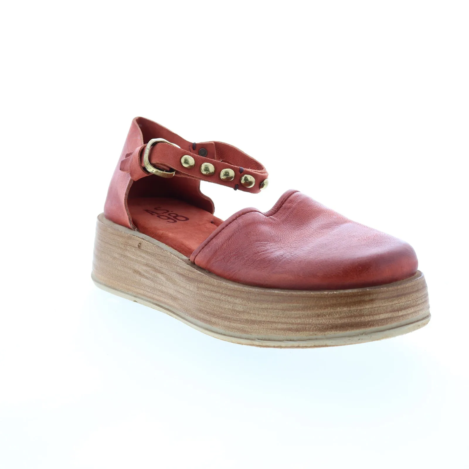 A.S. 98 Parth A78104-101 Womens Brown Leather Sandals Platform Shoes
