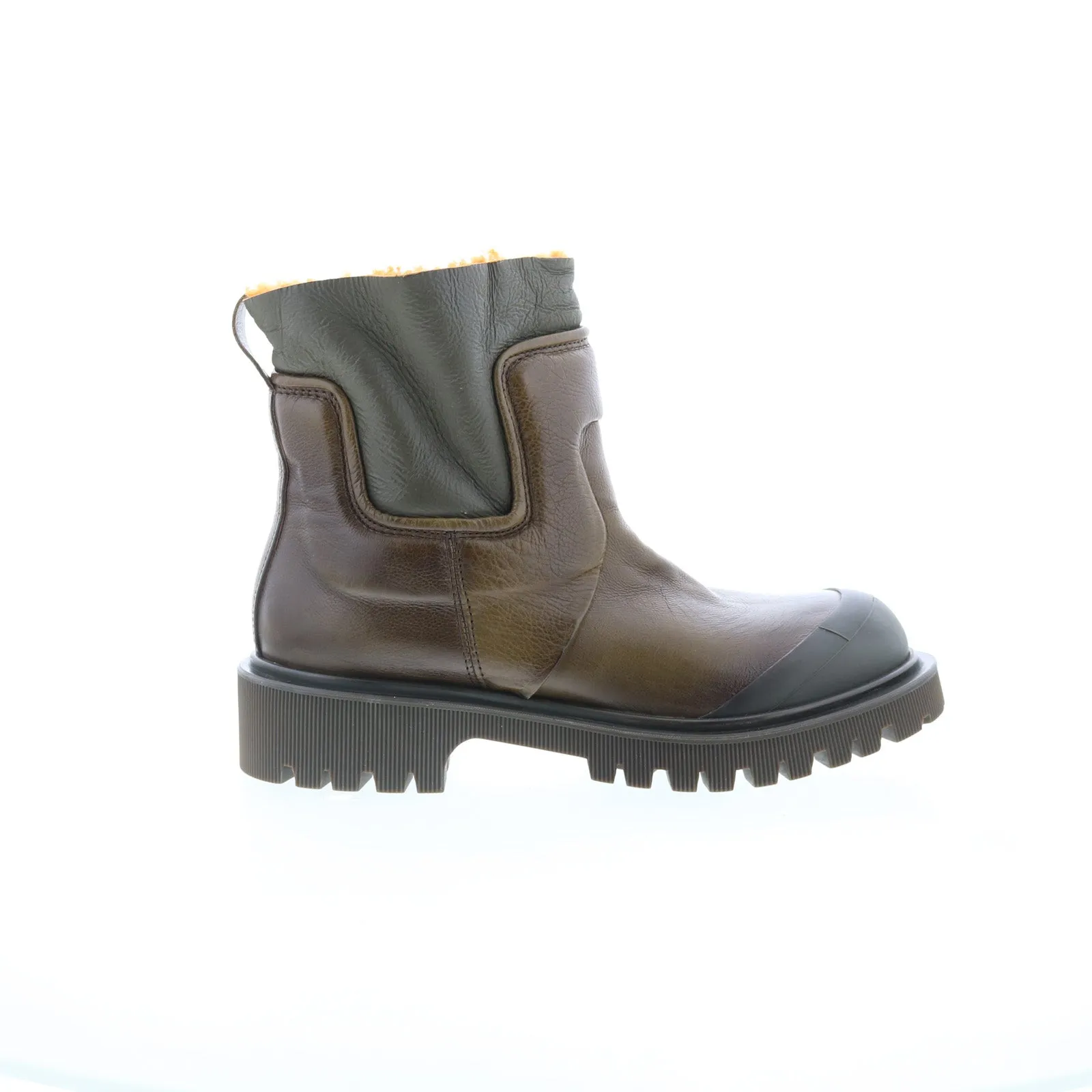A.S. 98 Theodore Fur Womens Brown Leather Slip On Casual Dress Boots