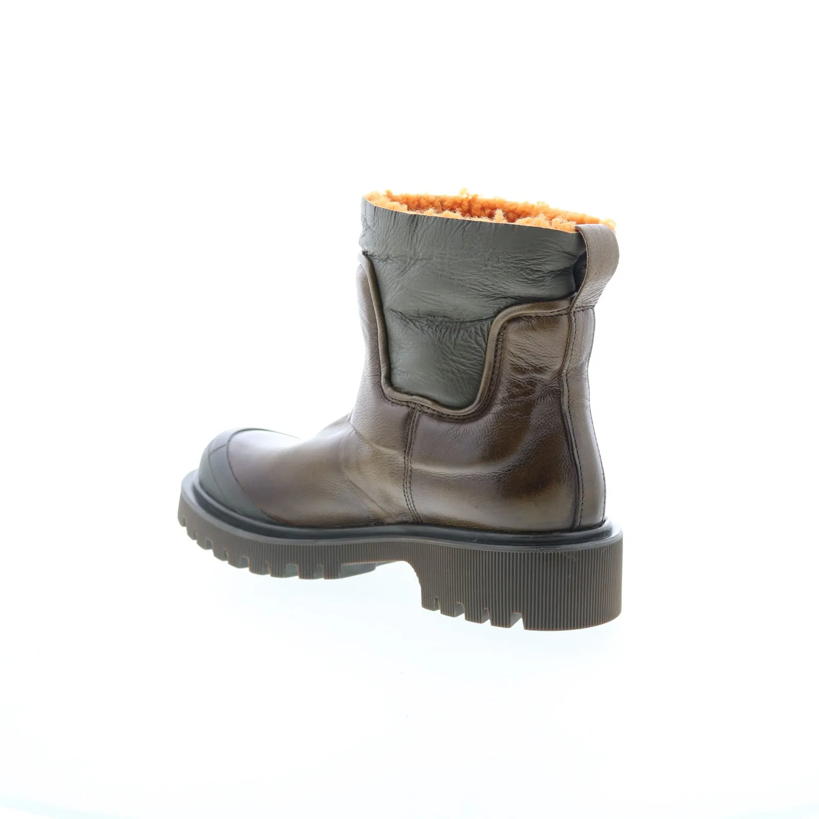 A.S. 98 Theodore Fur Womens Brown Leather Slip On Casual Dress Boots