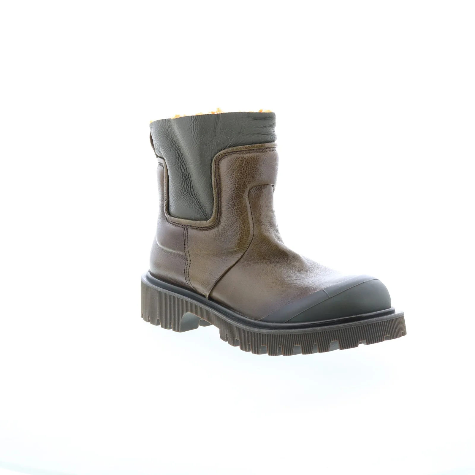 A.S. 98 Theodore Fur Womens Brown Leather Slip On Casual Dress Boots