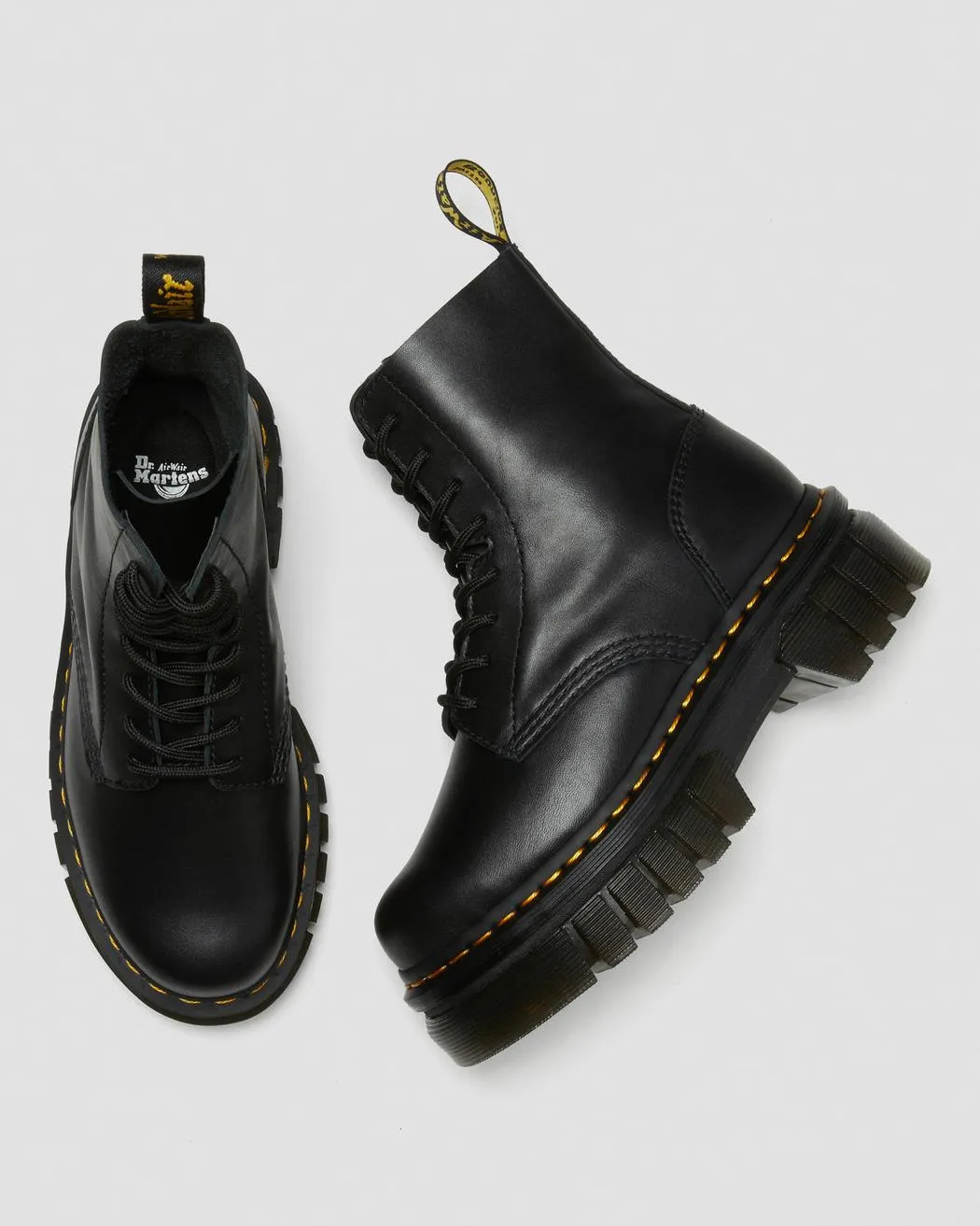 Audrick Nappa Leather Platform Ankle Boots - Black