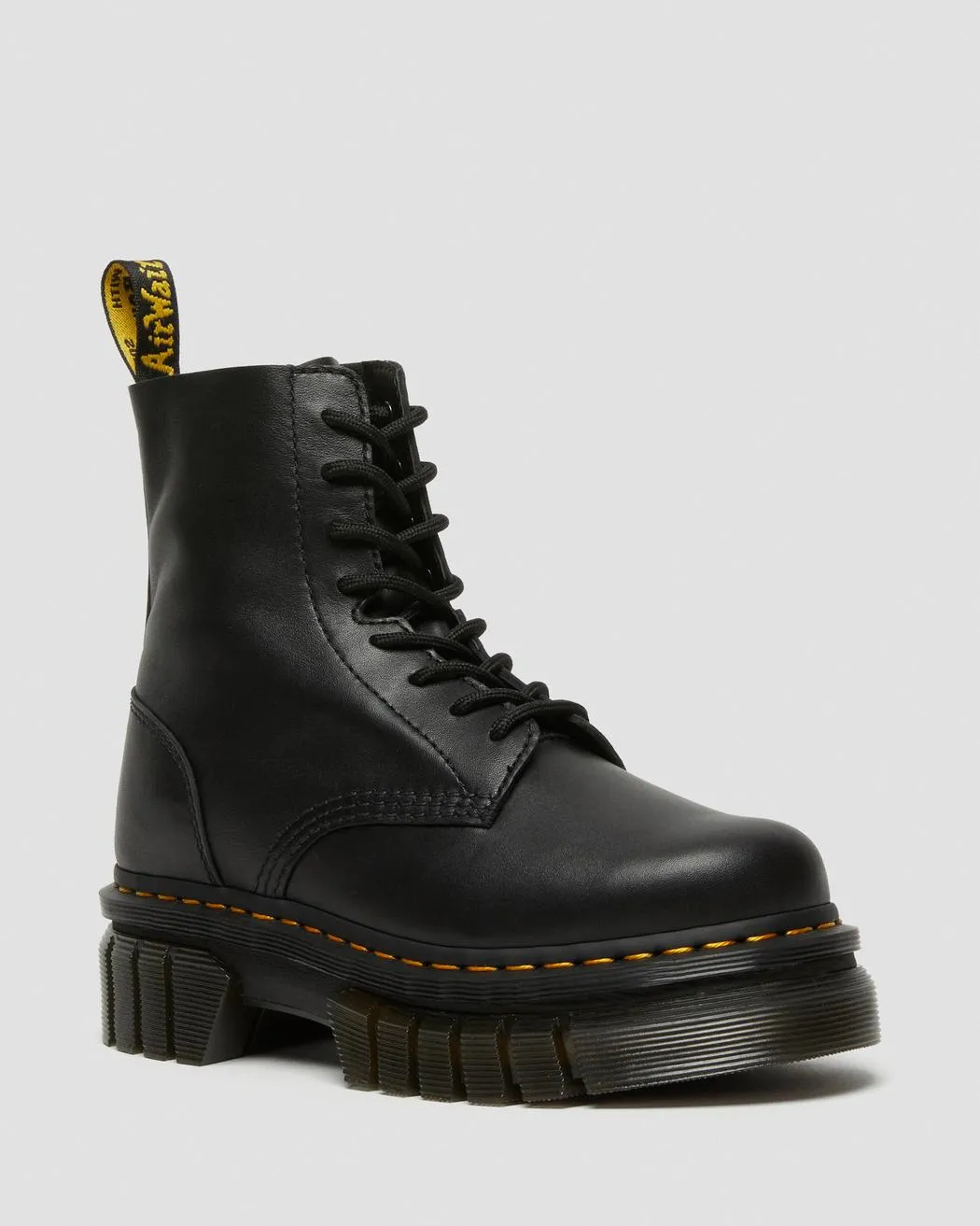 Audrick Nappa Leather Platform Ankle Boots - Black