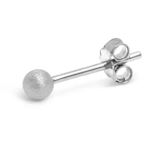 Ball Brushed earring 1 pcs - Silver