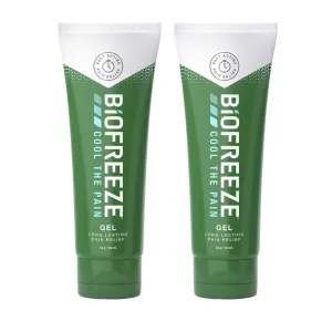 Biofreeze Pain Relieving Gel, 59ml Tube, 2 Pack Bundle, Cooling Topical Analgesic, On-the-Go Use, Long Lasting, Soothing, Targeted Pain Relief, Cold Therapy, Fast Acting for Muscle, Joint, & Back Pain Pack of 2