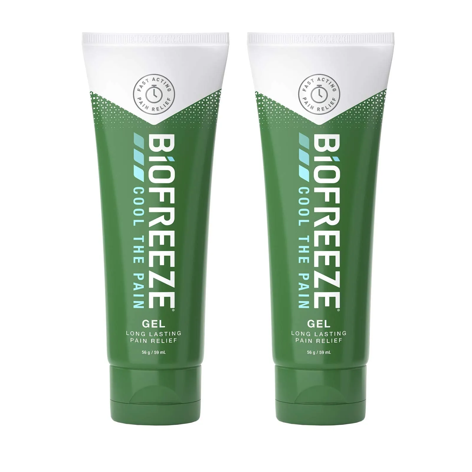 Biofreeze Pain Relieving Gel, 59ml Tube, 2 Pack Bundle, Cooling Topical Analgesic, On-the-Go Use, Long Lasting, Soothing, Targeted Pain Relief, Cold Therapy, Fast Acting for Muscle, Joint, & Back Pain Pack of 2