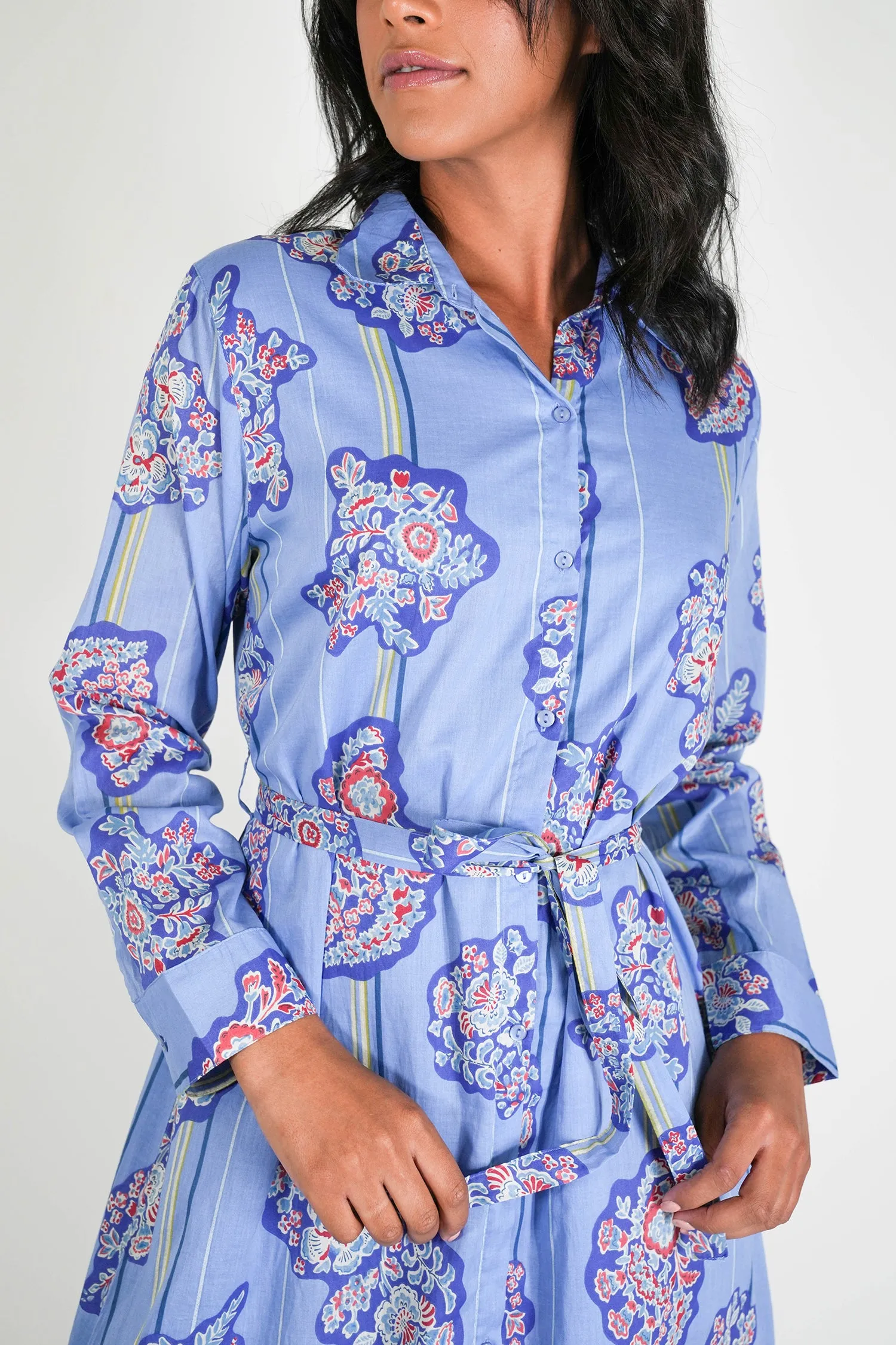 Blue Selena Shirt Dress