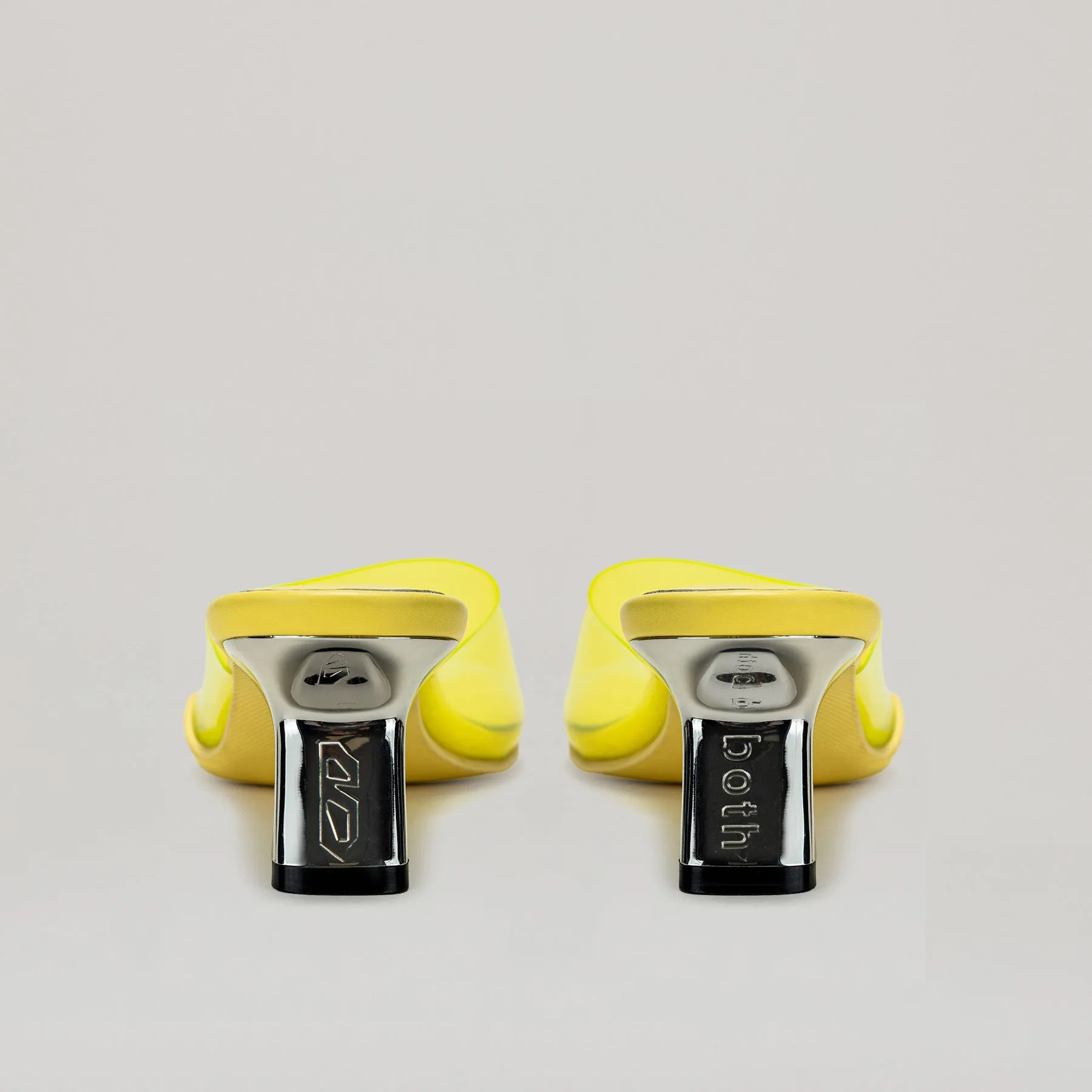 both - 40MM KITTEN HEELED PVC MULE-YELLOW