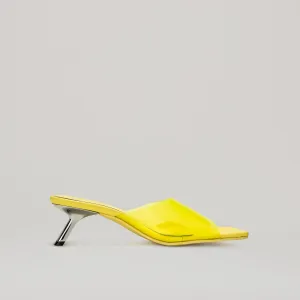 both - 40MM KITTEN HEELED PVC MULE-YELLOW