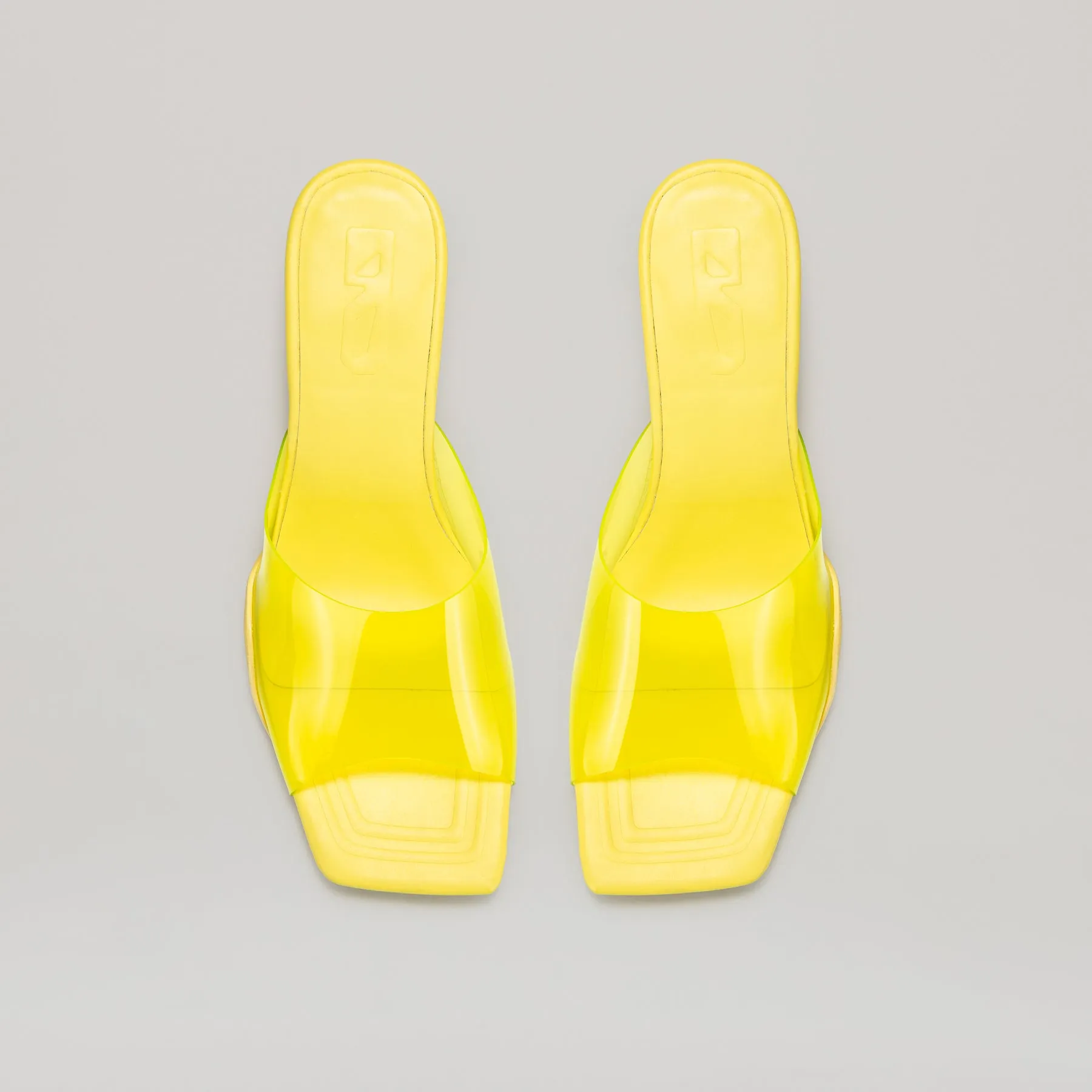 both - 40MM KITTEN HEELED PVC MULE-YELLOW