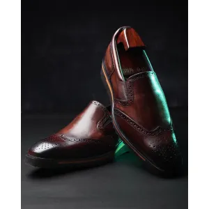 Brown Extralight Tooth Sole Wingtip Loafers