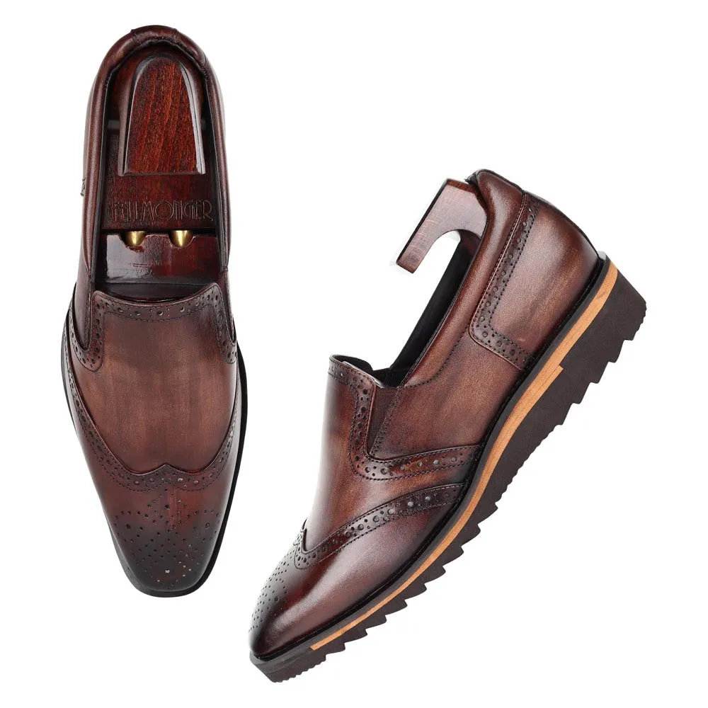 Brown Extralight Tooth Sole Wingtip Loafers