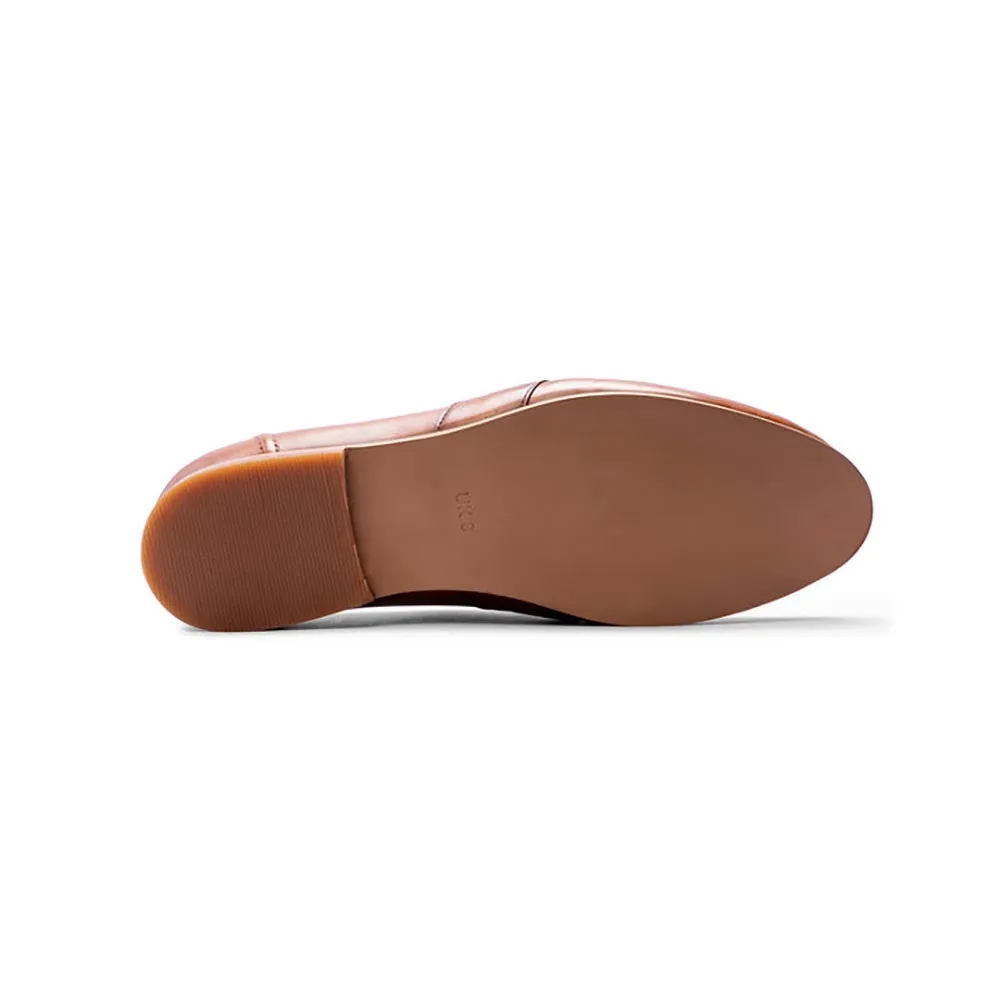 Brown Full Saddle Apron Toe Moc Loafers