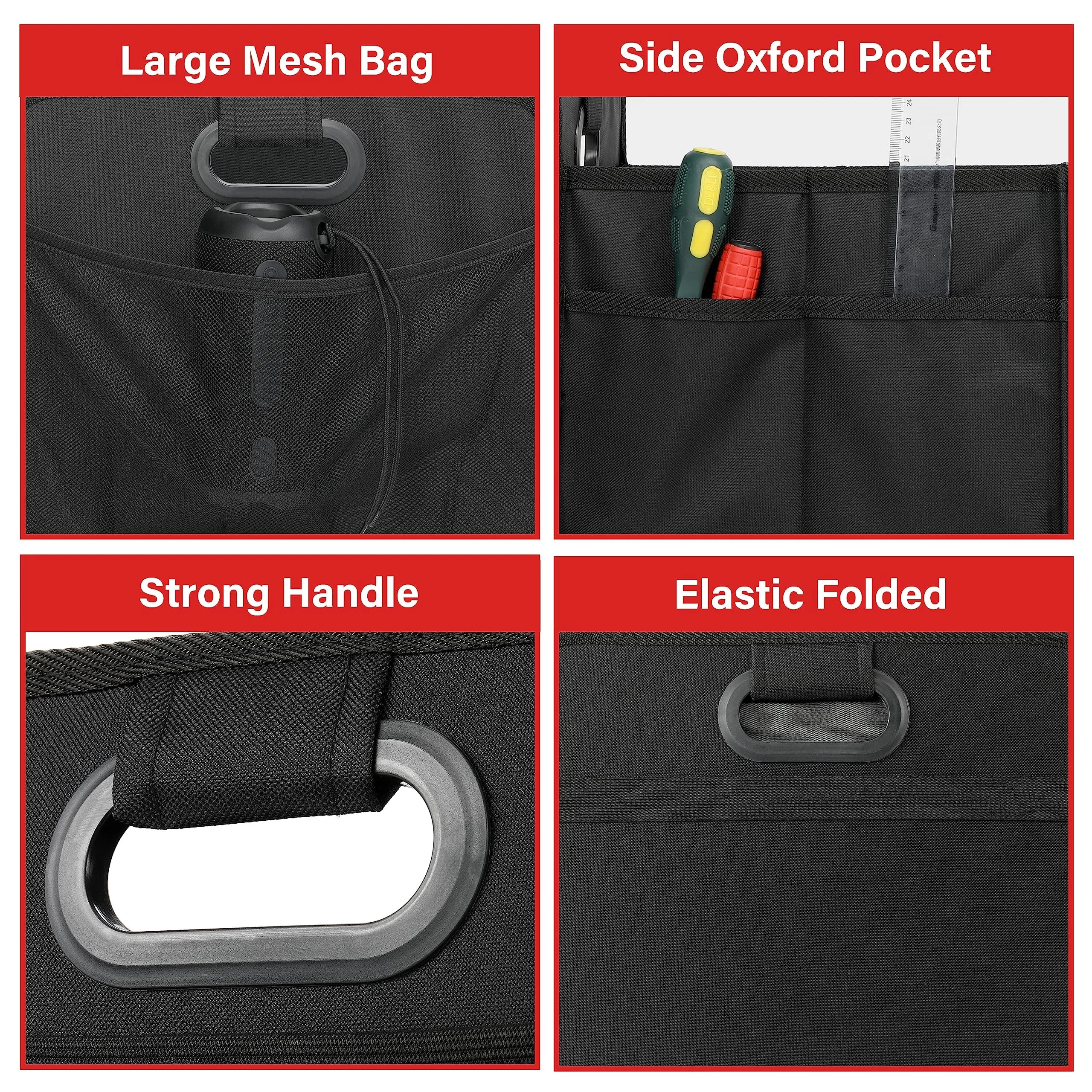 Car Trunk Organizer, 2 Compartment Waterproof Storage