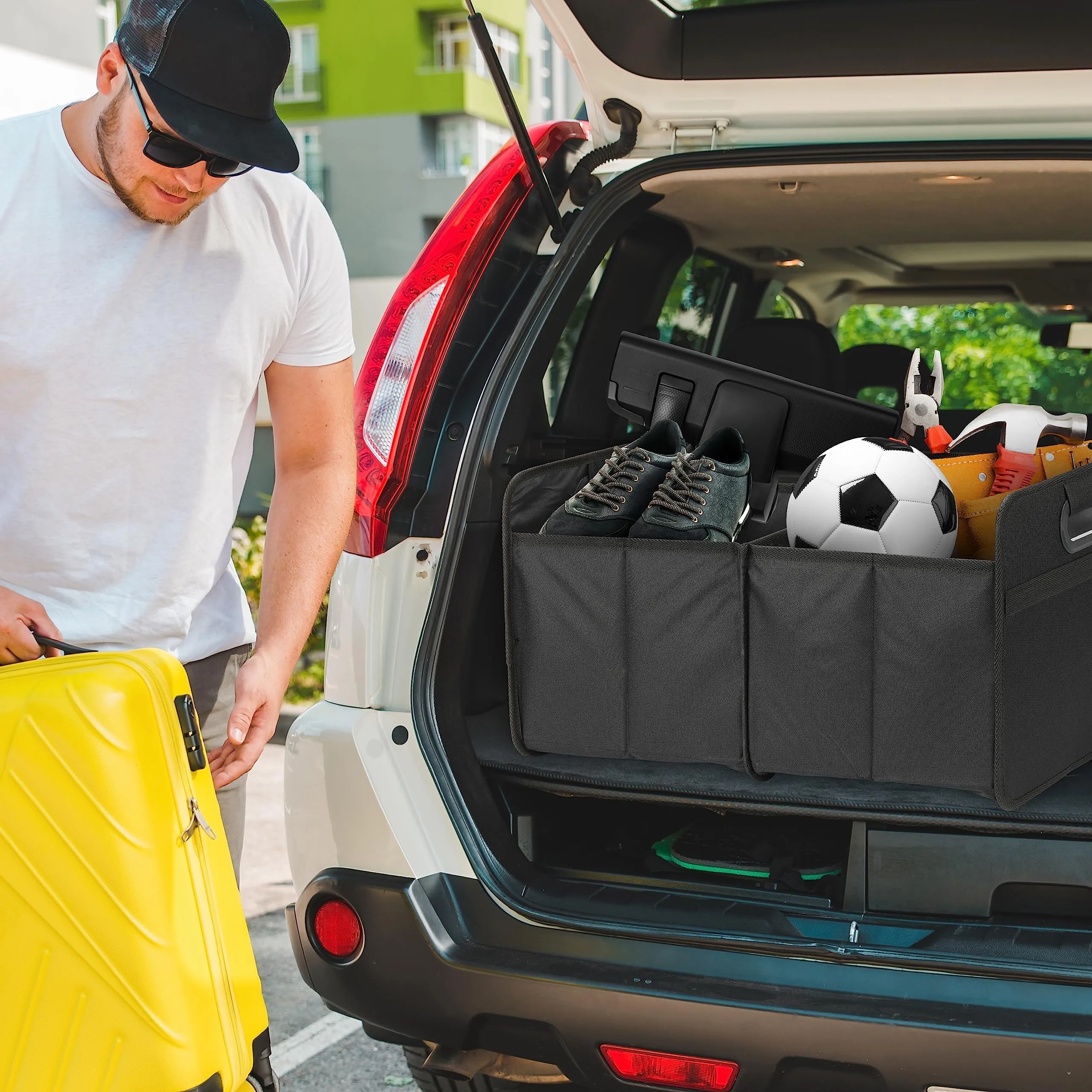 Car Trunk Organizer, 2 Compartment Waterproof Storage