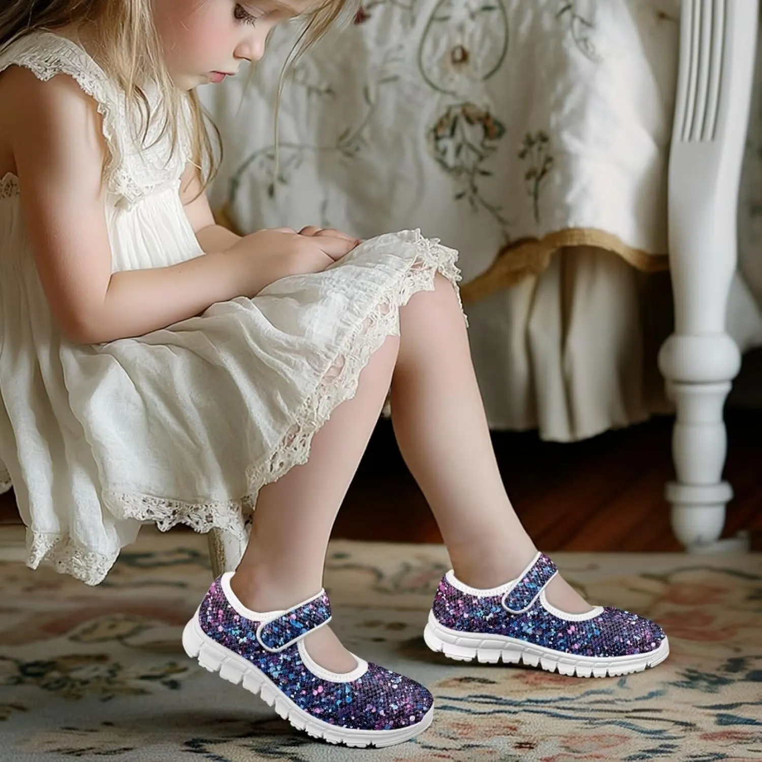 chaqlin Kids Casual Shoes Boys Girls Lightweight Running Walking Flat Mary Jane Shoes Breathable Non Slip Sports Sneakers for School