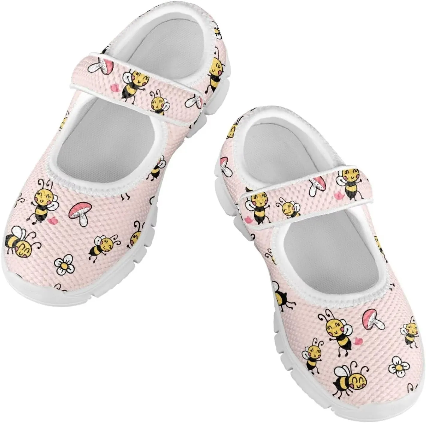 chaqlin Kids Mary Jane Girl's School Uniform Dress Shoes Boys Non Slip Breathable Mesh Strap Sneaker Casual Waling Running Tennis Shoes