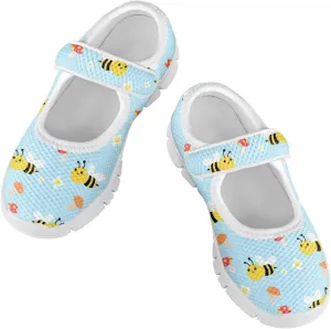 chaqlin Kids Mary Jane Girl's School Uniform Dress Shoes Boys Non Slip Breathable Mesh Strap Sneaker Casual Waling Running Tennis Shoes