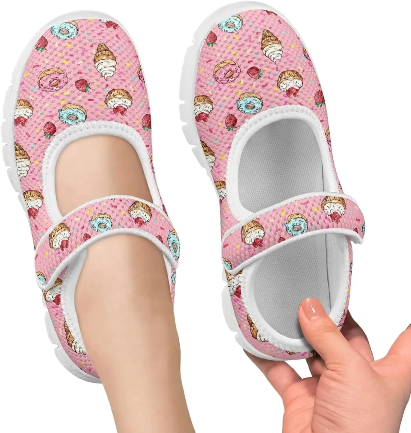 chaqlin Kids Sneaker Mary Jane Slip-On Dress Shoes Boys Girls Lightweight Fashion Breathable Mesh Strap Sneaker Casual School Uniform Shoes