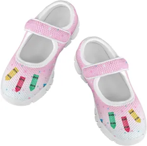chaqlin Kids Sneaker Mary Jane Slip-On Dress Shoes Boys Girls Lightweight Fashion Breathable Mesh Strap Sneaker Casual School Uniform Shoes