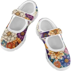 chaqlin Kids Tennis Shoes Slip-On Sneaker Mary Jane Girls Boys Breathable Mesh Sports Shoes Wide Barefoot Walking Flat Shoes