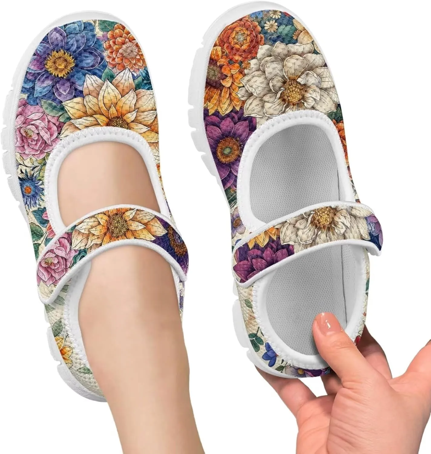 chaqlin Kids Tennis Shoes Slip-On Sneaker Mary Jane Girls Boys Breathable Mesh Sports Shoes Wide Barefoot Walking Flat Shoes