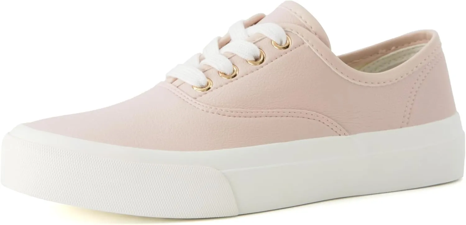 CUSHIONAIRE Womens Freshman Canvas Lace-Up Sneaker with Memory Foam, Wide Widths Available | Casual Walking Shoes, Lightweight & Comfortable