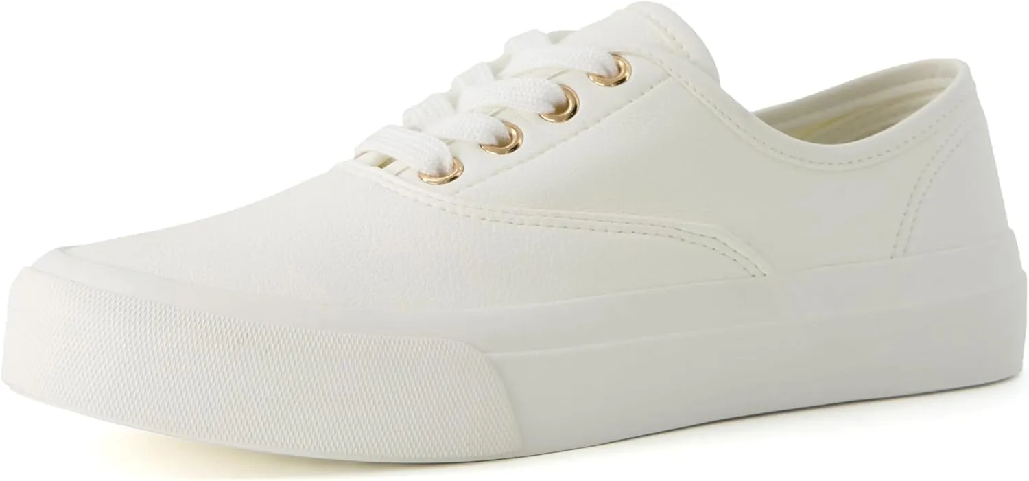 CUSHIONAIRE Womens Freshman Canvas Lace-Up Sneaker with Memory Foam, Wide Widths Available | Casual Walking Shoes, Lightweight & Comfortable