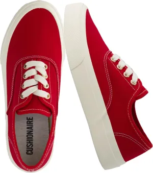 CUSHIONAIRE Womens Freshman Canvas Lace-Up Sneaker with Memory Foam, Wide Widths Available | Casual Walking Shoes, Lightweight & Comfortable