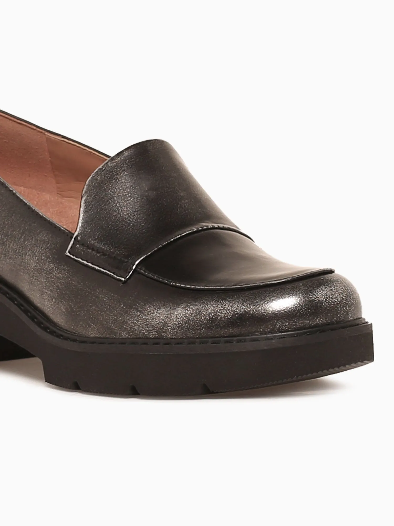 Darry Black Silver leather