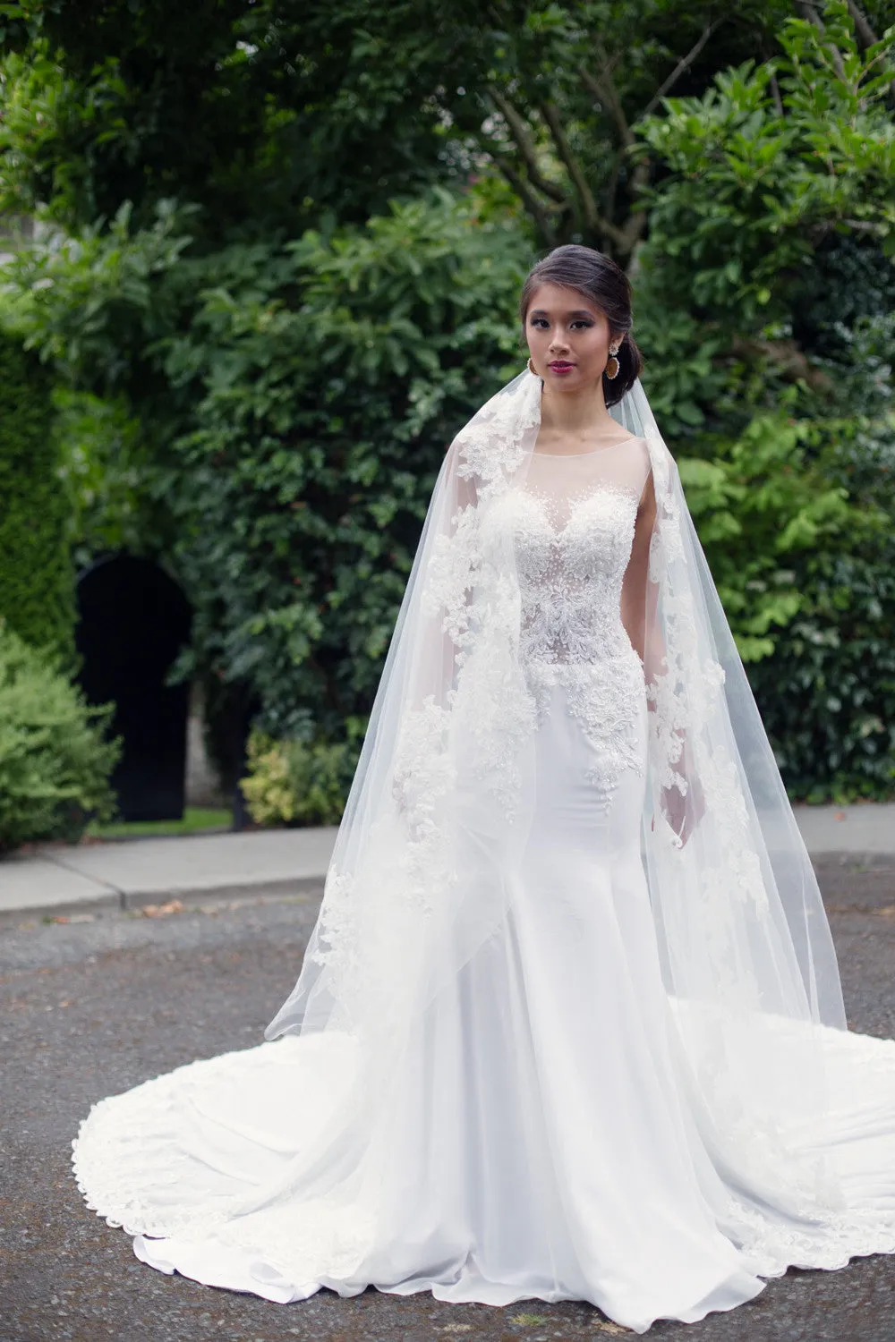 Detachable Cathedral Chiffon Train (#LARA)