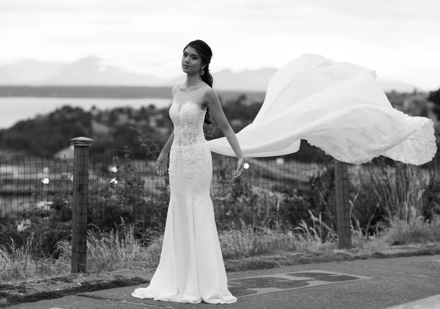 Detachable Cathedral Chiffon Train (#LARA)