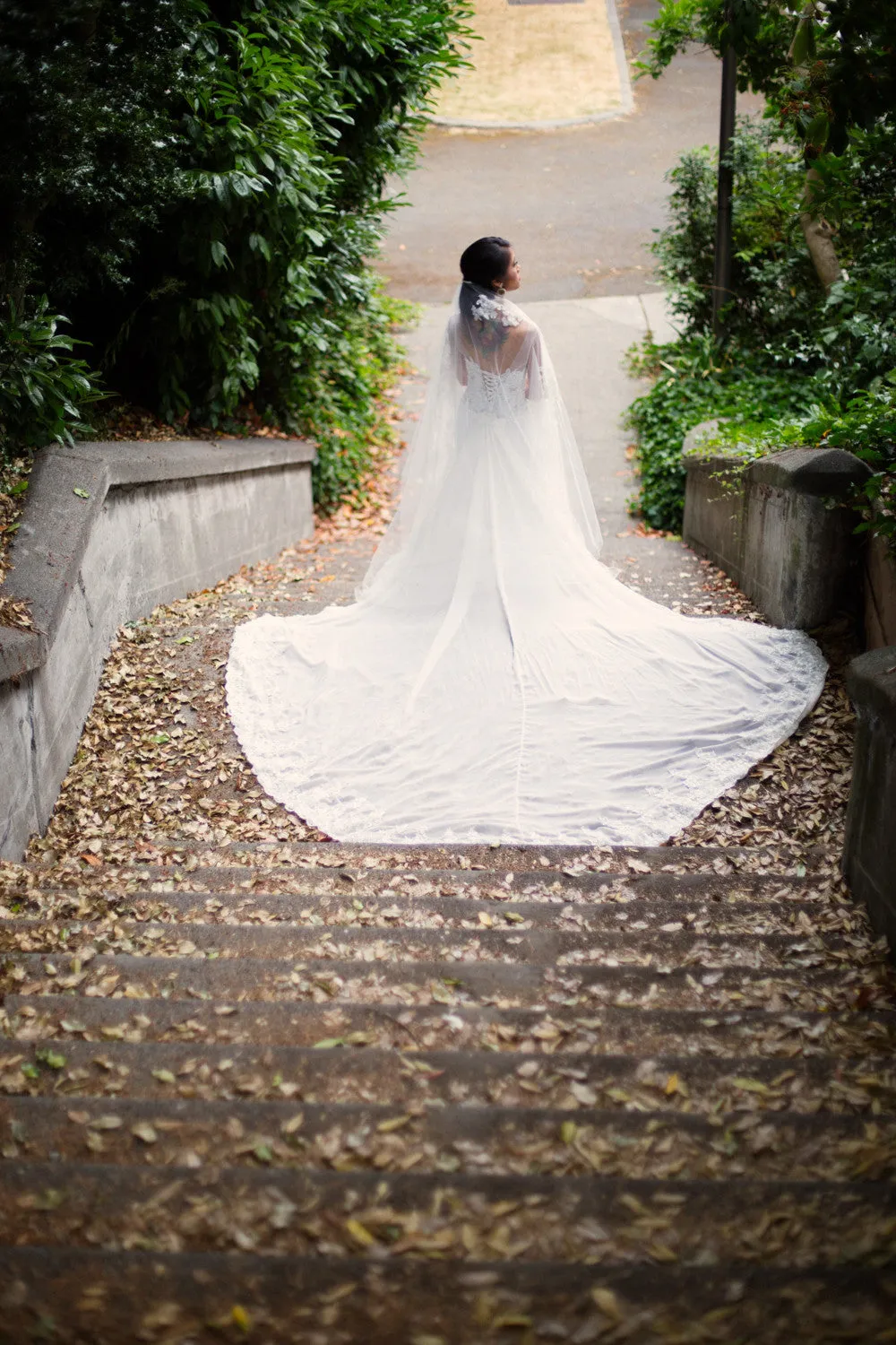Detachable Cathedral Chiffon Train (#LARA)