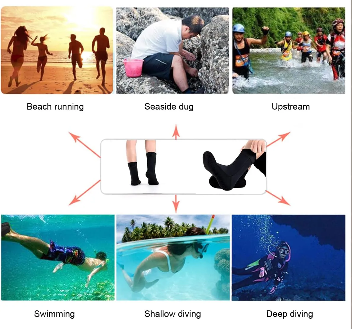 Diving Socks, 3MM Neoprene Socks Surf Booties Dive Booties Dive Boots