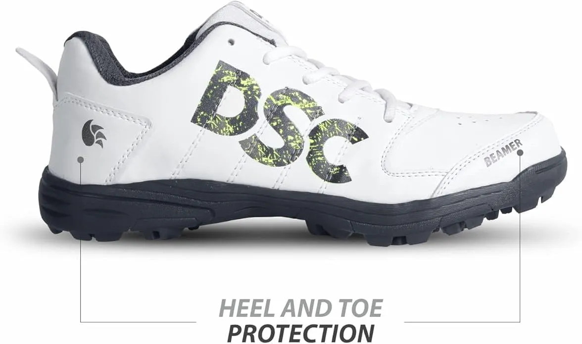DSC Men's Beamer Cricket ShoesDSC Beamer Cricket Shoes Size 8 UK (Fluro Yellow-White), Beamer-Fluro Yellow-White-8