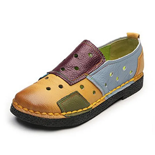 Fashion Women Flats Women Shoes Comfort Genuine Leather Shoes