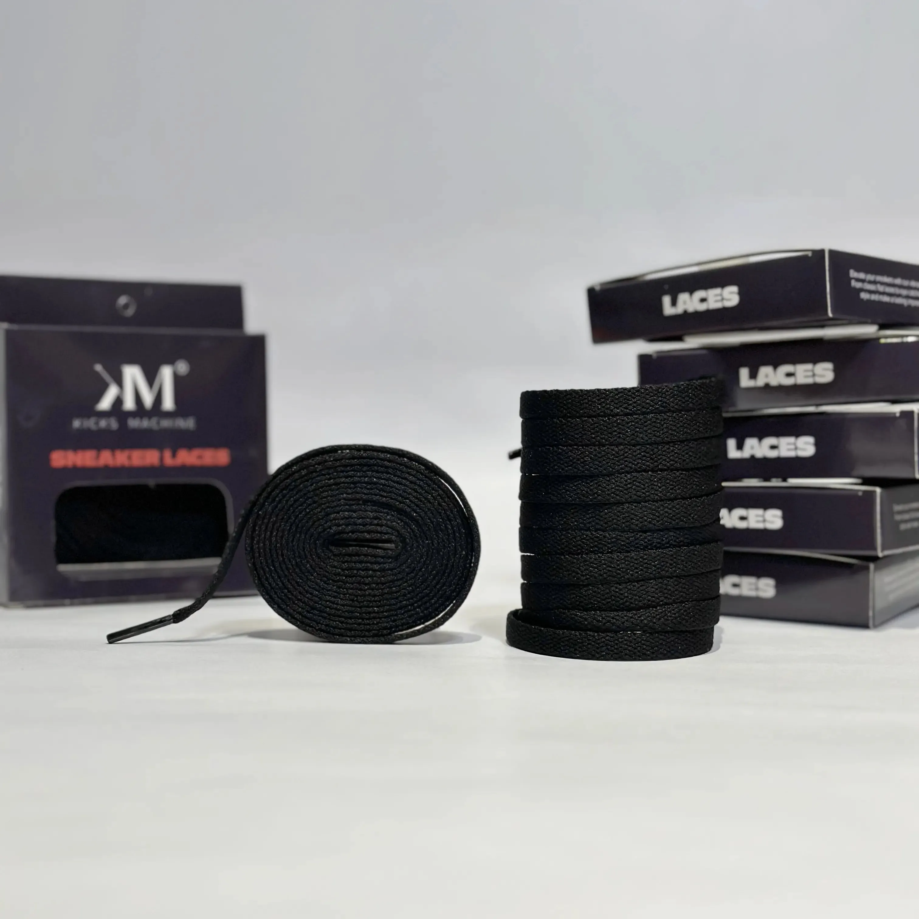 Flat Sneaker Laces- Black | Jordan laces | AJ1 Laces | Kicks Machine