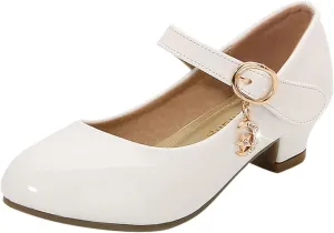 Girls High Heeled Shoes Princess Shoes Primary School Students Single Shoes Children Leather Shoes Girls Sandals