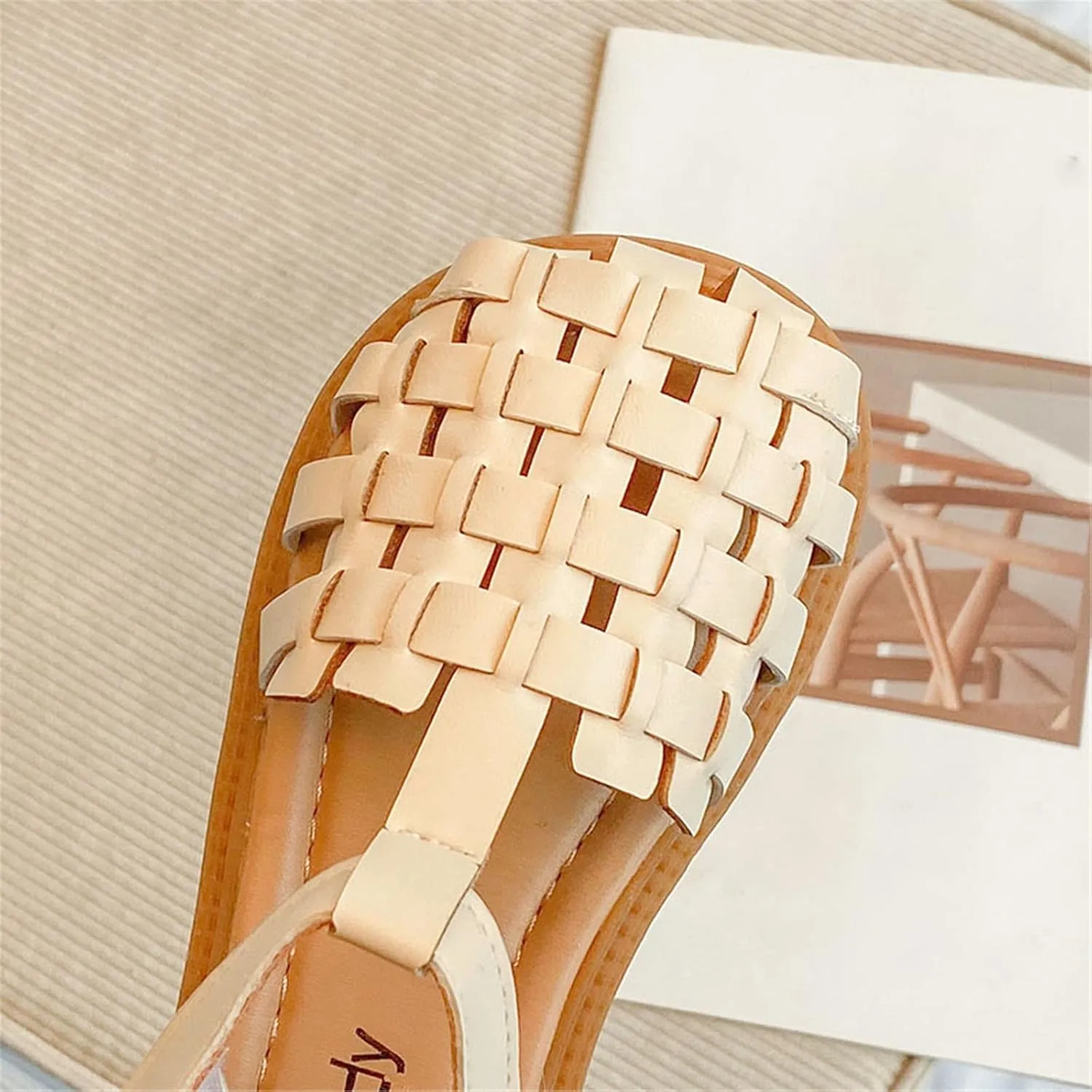 Girls Sandals Open Toe Mesh Weaving Design Shoe Flat Sandals Summer Dress Shoe Casual Beach Girl Shoes Size 13