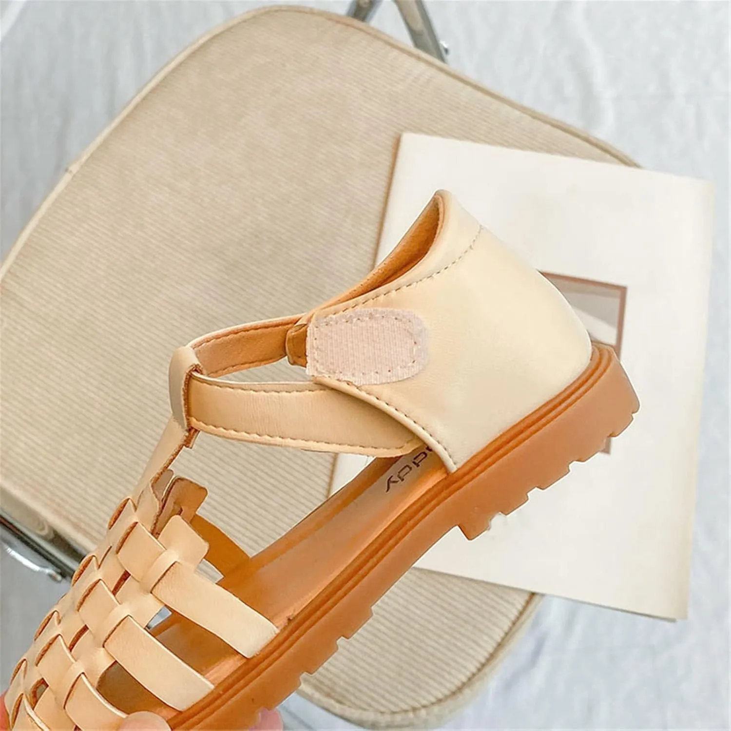 Girls Sandals Open Toe Mesh Weaving Design Shoe Flat Sandals Summer Dress Shoe Casual Beach Girl Shoes Size 13