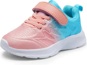 Harvest Land Toddler Glitter Tennis Shoes Slip On Boys Girls Sneakers Casual Running Shoes Woven Breathable with Soft Soled Sports Hook-Loop Outdoor Shoes