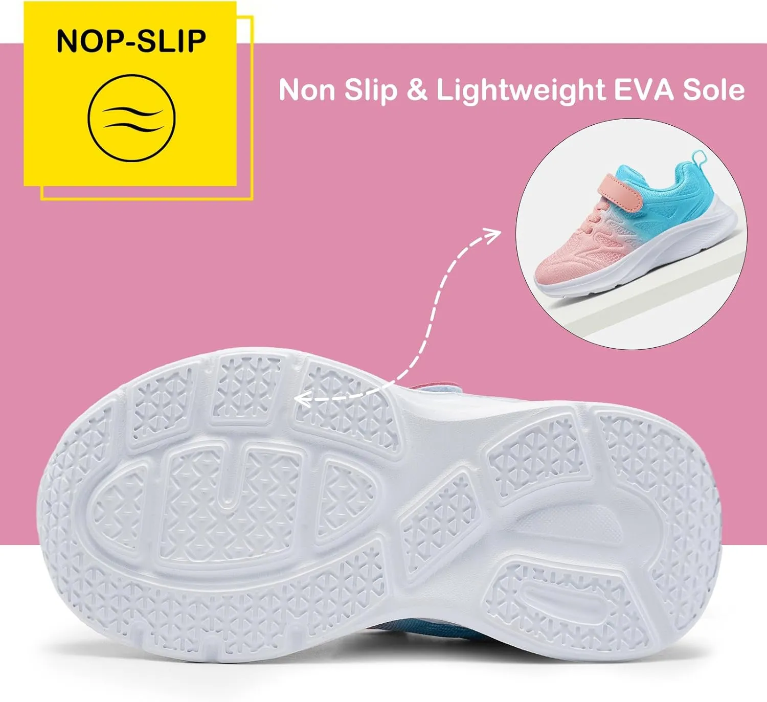 Harvest Land Toddler Glitter Tennis Shoes Slip On Boys Girls Sneakers Casual Running Shoes Woven Breathable with Soft Soled Sports Hook-Loop Outdoor Shoes