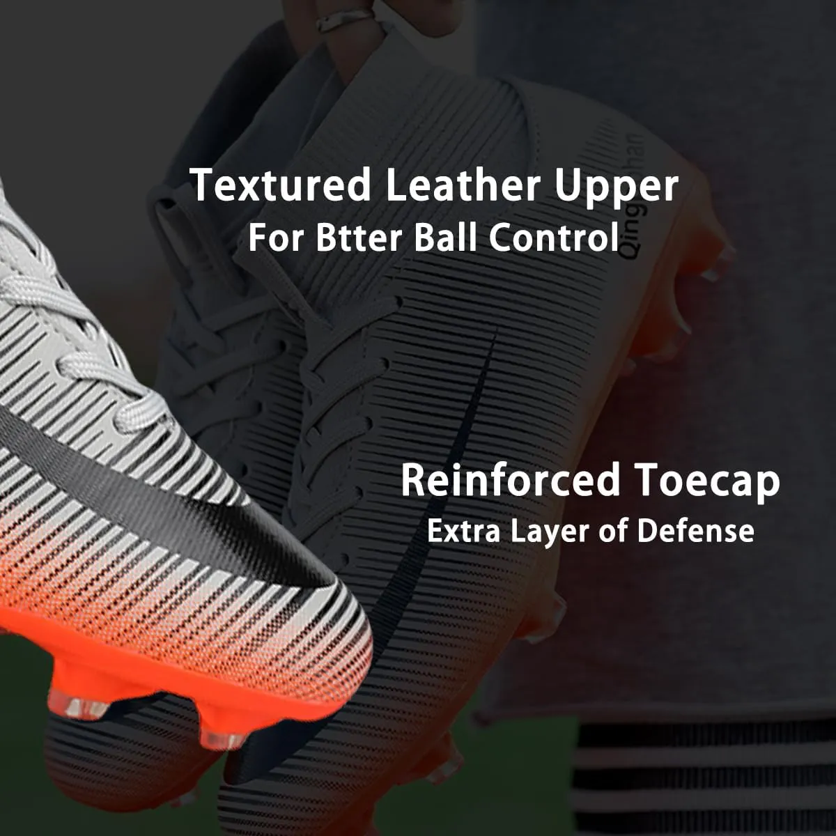 HESBITEUL Soccer Cleats Firm Ground: Lightweight FG Football Shoes