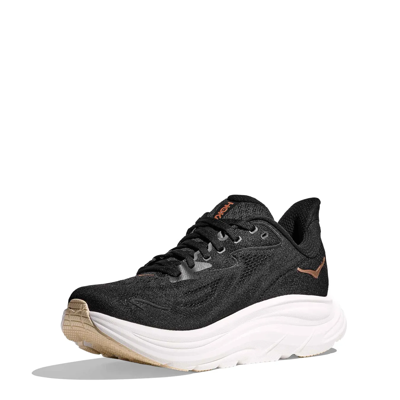 Hoka Womens Clifton 10 Trainer Black / Rose Gold