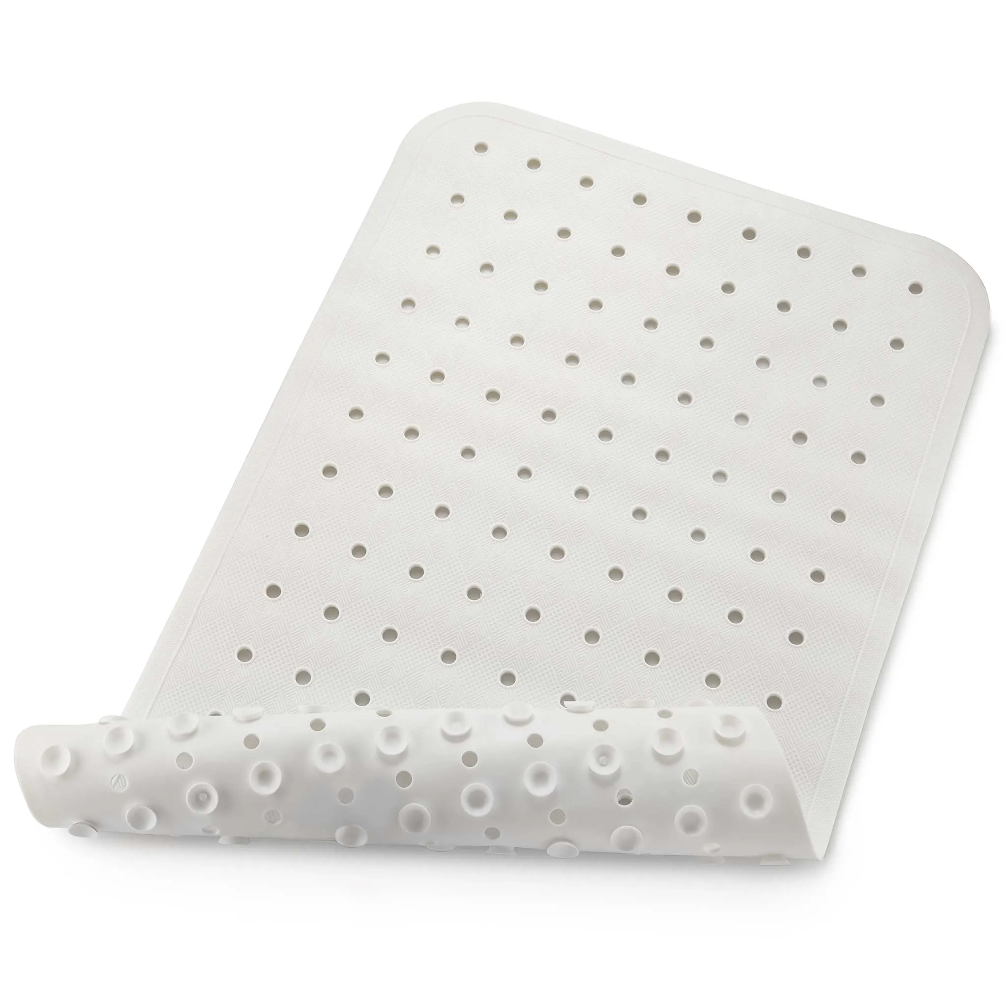 Hotel White Rubber Bath Mat (Case of 10)
