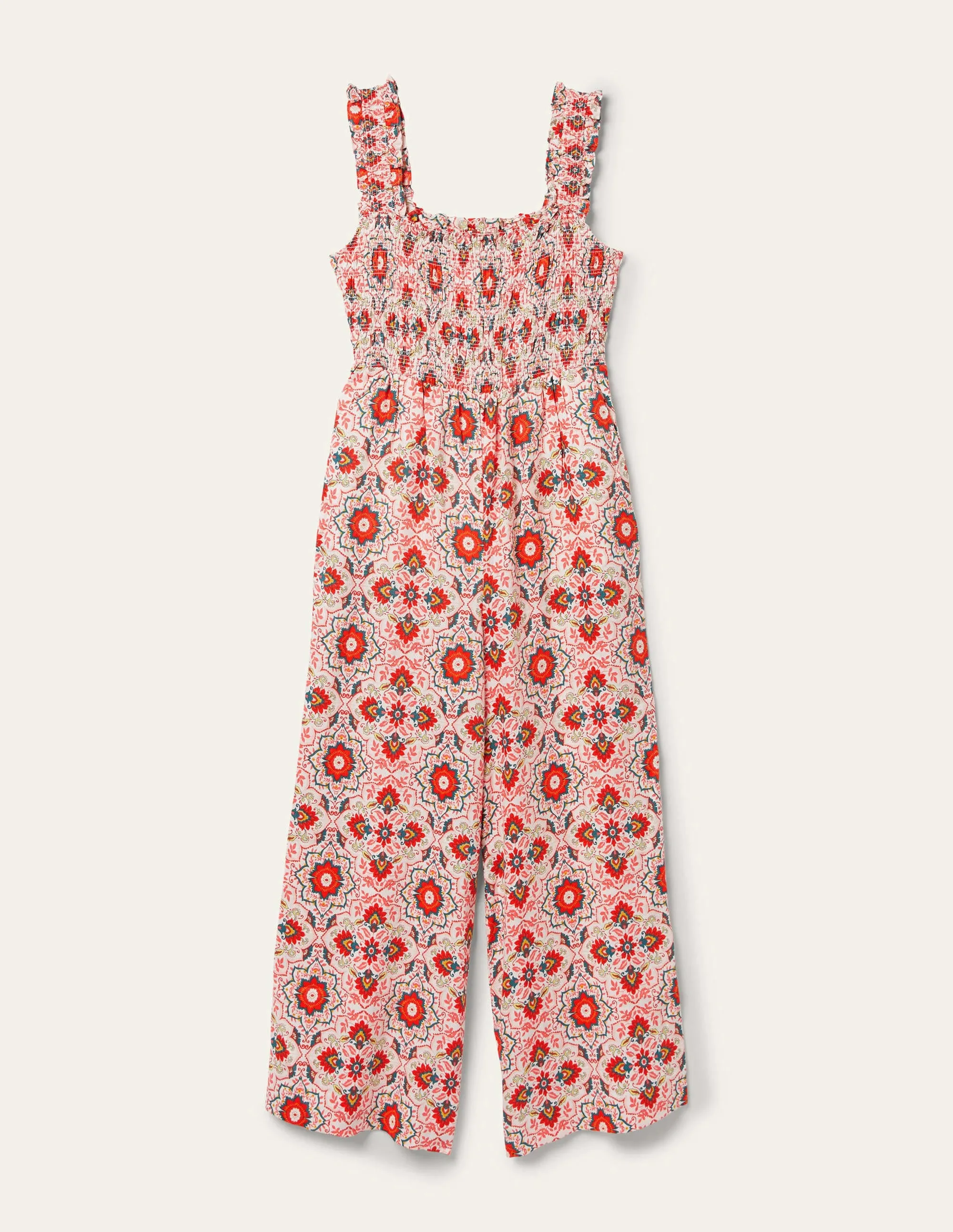 Jasmine Smocked Jumpsuit-Multi, Bloomsbury