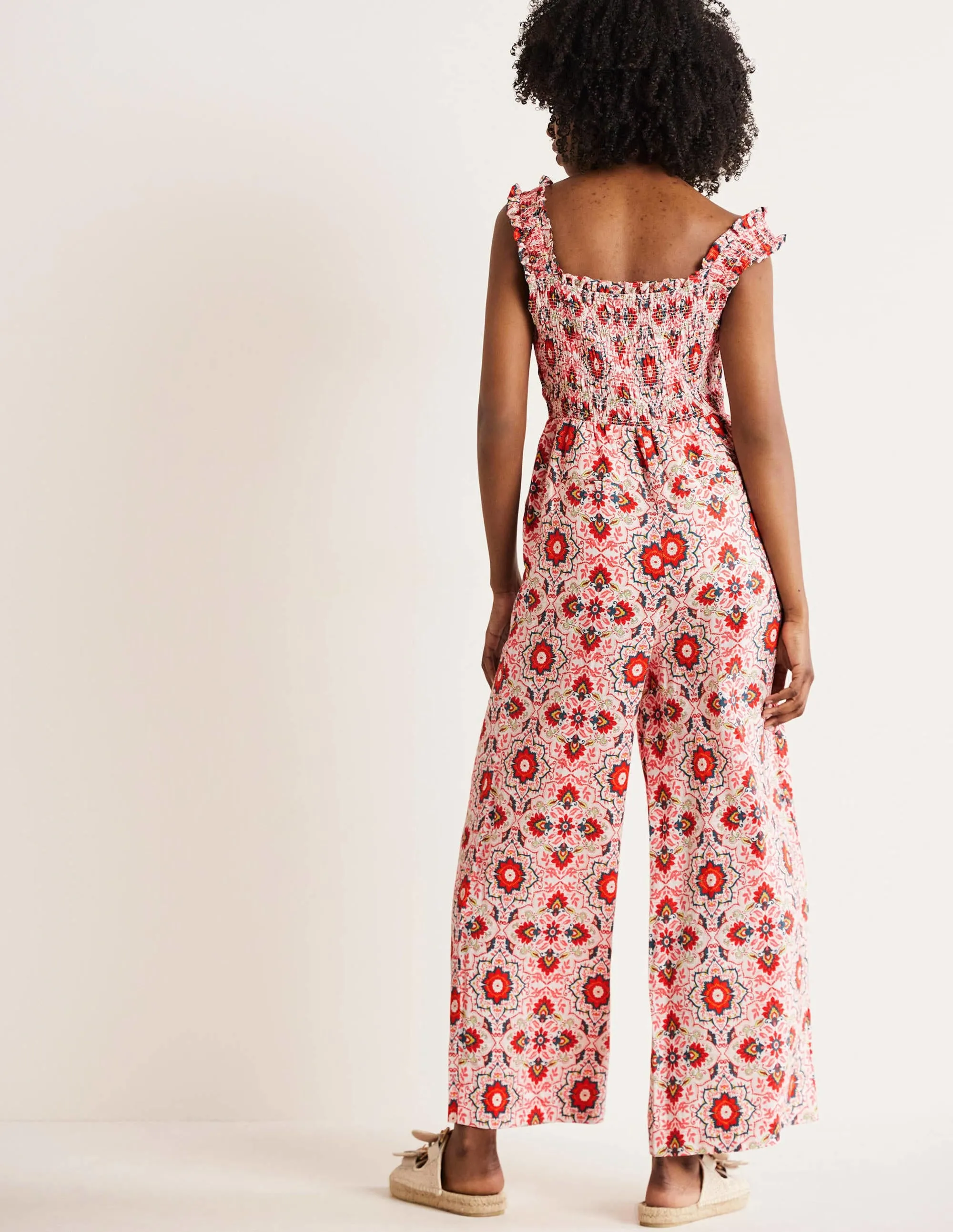 Jasmine Smocked Jumpsuit-Multi, Bloomsbury